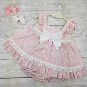 Ceyber Baby Pink And White Dress Set 3M-36M