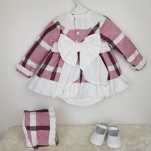 Load image into Gallery viewer, Dbb Baby Girls Plum Large Check Dress