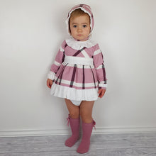 Load image into Gallery viewer, Dbb Baby Girls Plum Large Check Dress