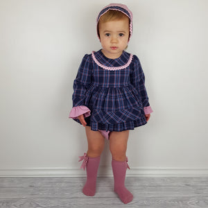 Dbb Pink And Navy Baby Girls Dress