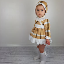 Load image into Gallery viewer, Dbb Baby Girls Mustard Large Check Dress
