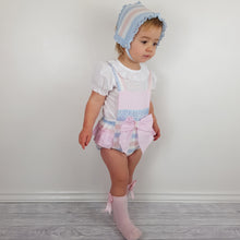Load image into Gallery viewer, Ceyber Baby Blue And Pink Stripe Romper 3M-36M