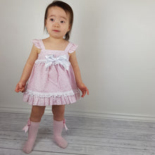 Load image into Gallery viewer, Ceyber Baby Pink And White Dress Set 3M-36M