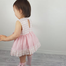 Load image into Gallery viewer, Ceyber Baby Girls Pink Gingham Dress 3M-36M