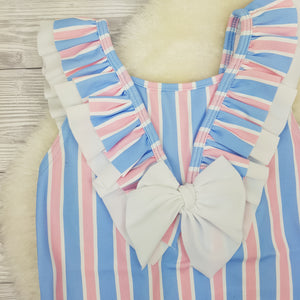Sardon Pink And Blue Stripe Swimsuit
