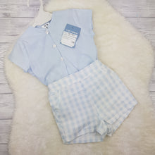 Load image into Gallery viewer, Ceyber Blue Gingham Short Set