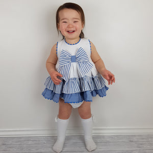 Ceyber Baby Girls Blue Stripe Dress
