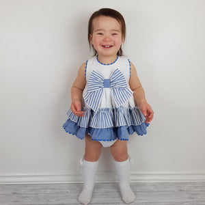 Ceyber Baby Girls Blue Stripe Dress