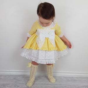 Ceyber Baby Girls Yellow Sleeved Dress 3M