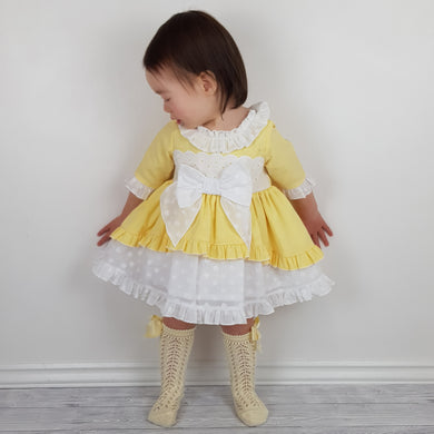 Ceyber Baby Girls Yellow Sleeved Dress