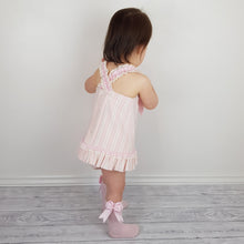 Load image into Gallery viewer, Ceyber Baby Girls Pink Stripe Dress 3M-36M