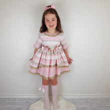 Load image into Gallery viewer, Ceyber Older Girls Pink and Tan Sleeved Dress