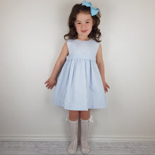 Load image into Gallery viewer, Sardon Blue Stripe Dress 3Y-8Y