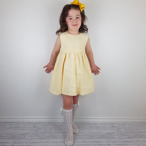Sardon Yellow Stripe Dress 3Y-8Y