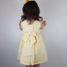 Load image into Gallery viewer, Sardon Yellow Stripe Dress 3Y-8Y