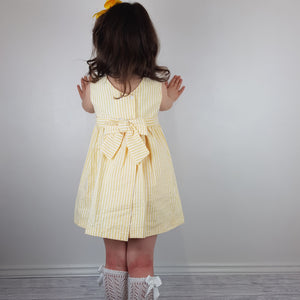 Sardon Yellow Stripe Dress 3Y-8Y