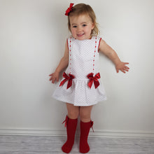 Load image into Gallery viewer, Sardon Red And White Dress 3M-36M