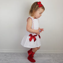 Load image into Gallery viewer, Sardon Red And White Dress 3M-36M