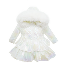 Load image into Gallery viewer, Wee Me White Iridescent Short Padded Coat