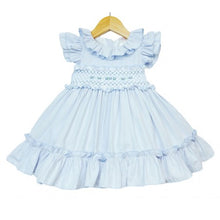 Load image into Gallery viewer, Wee Me Baby Blue Smocked Dress