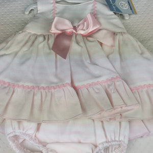 Ceyber Baby Pink Stripe Dress Set