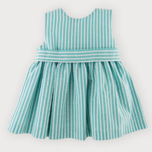 Sardon Green Stripe Dress 3Y-8Y