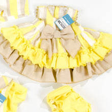 Load image into Gallery viewer, Ceyber Baby Girls Yellow and Tan Dress