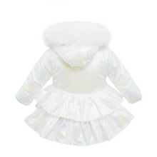 Load image into Gallery viewer, Wee Me White Iridescent Short Padded Coat